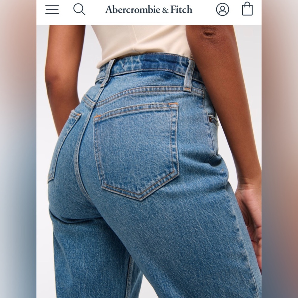Abercrombie & Fitch Jeans Women’s 6/28 Blue Denim Curve Love Y2K 90s Preppy - Picture 3 of 14